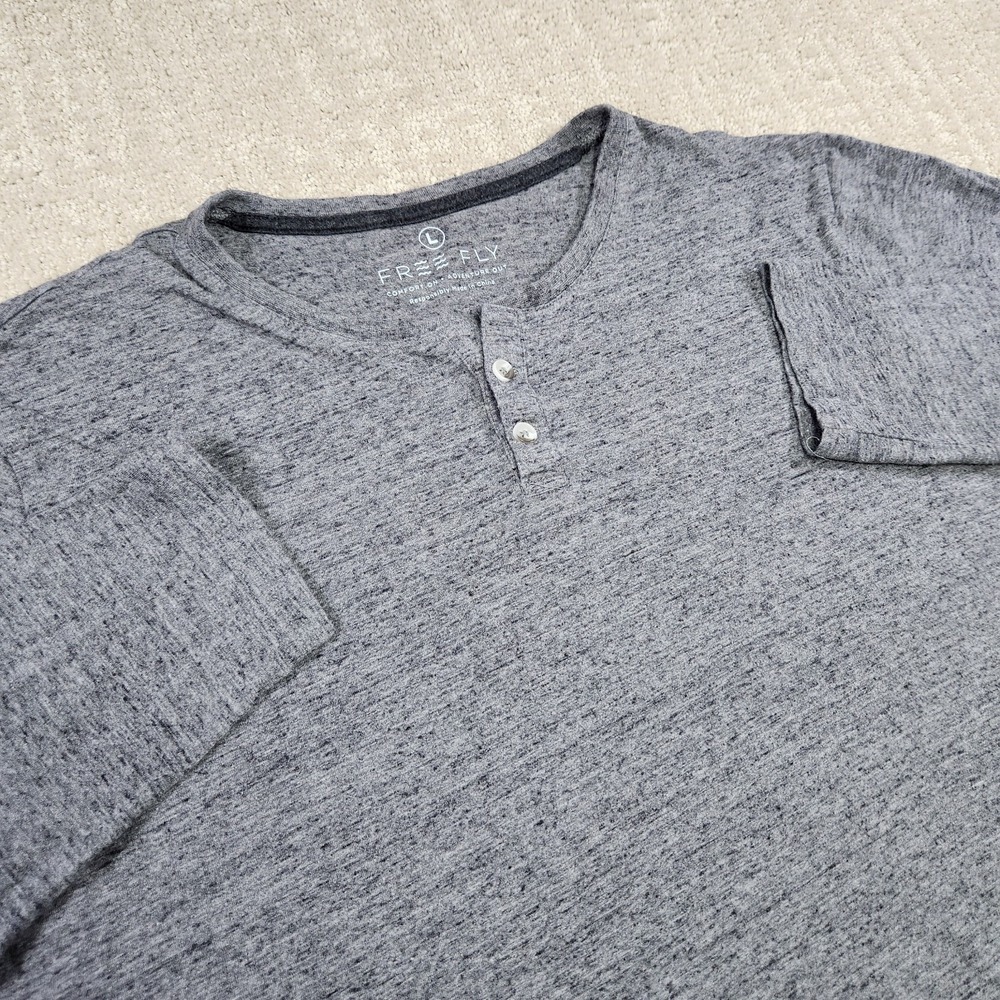 Free Fly Shirt Men Large Performance‎ Bamboo Shade Henley Gray Quick Dry UPF